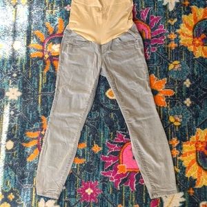 a:glow Cropped Gray Maternity Pants
